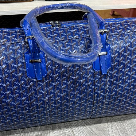 Goyard Style Printed Travel Duffle Bag