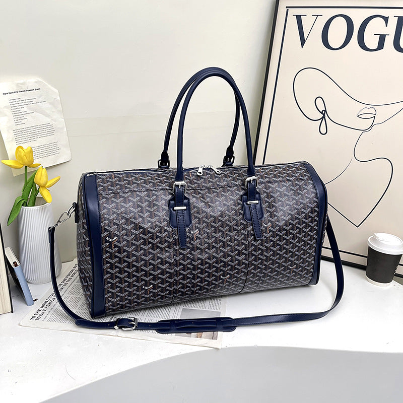 Goyard Style Printed Travel Duffle Bag