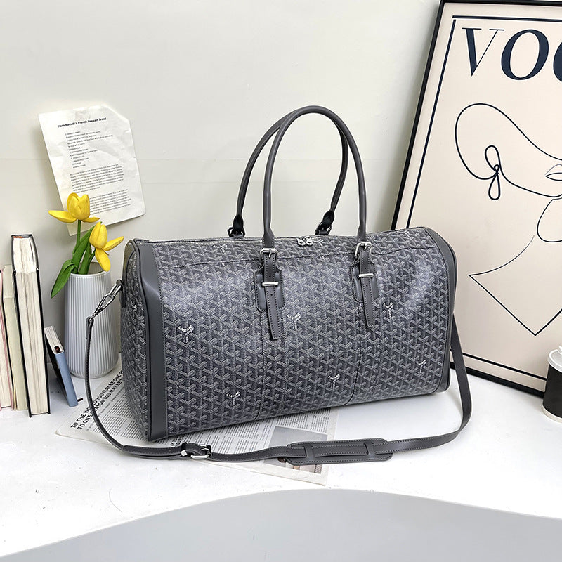 Goyard Style Printed Travel Duffle Bag