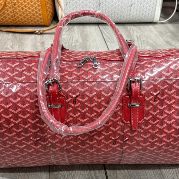 Goyard Style Printed Travel Duffle Bag