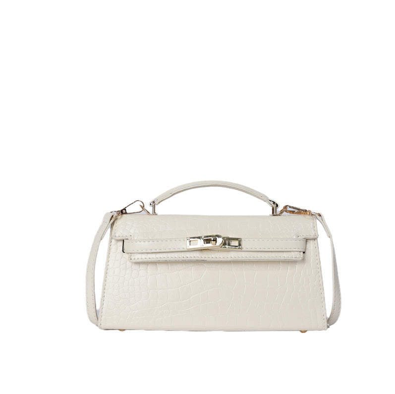 Crocodile Pattern Kelly Bag, Women Shoulder Crossbody Purse