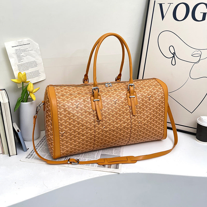 Goyard Style Printed Travel Duffle Bag