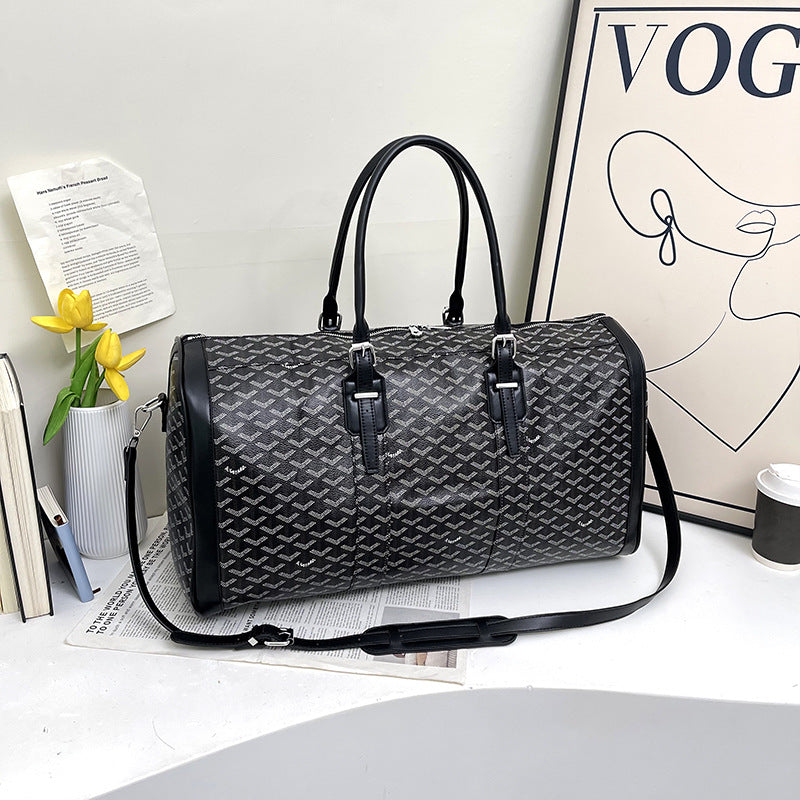 Goyard Style Printed Travel Duffle Bag