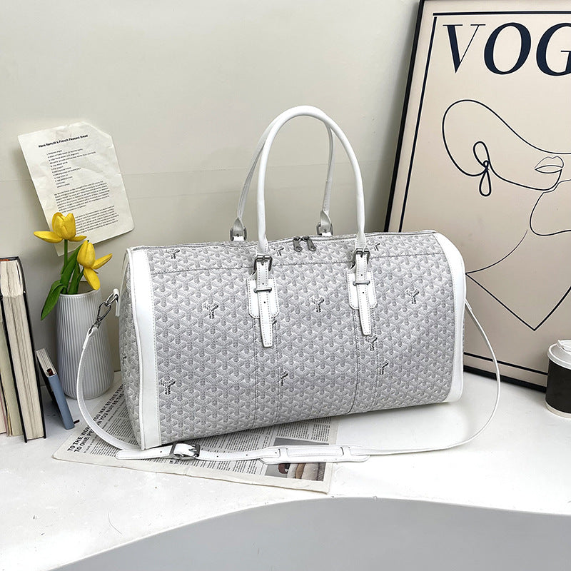 Goyard Style Printed Travel Duffle Bag