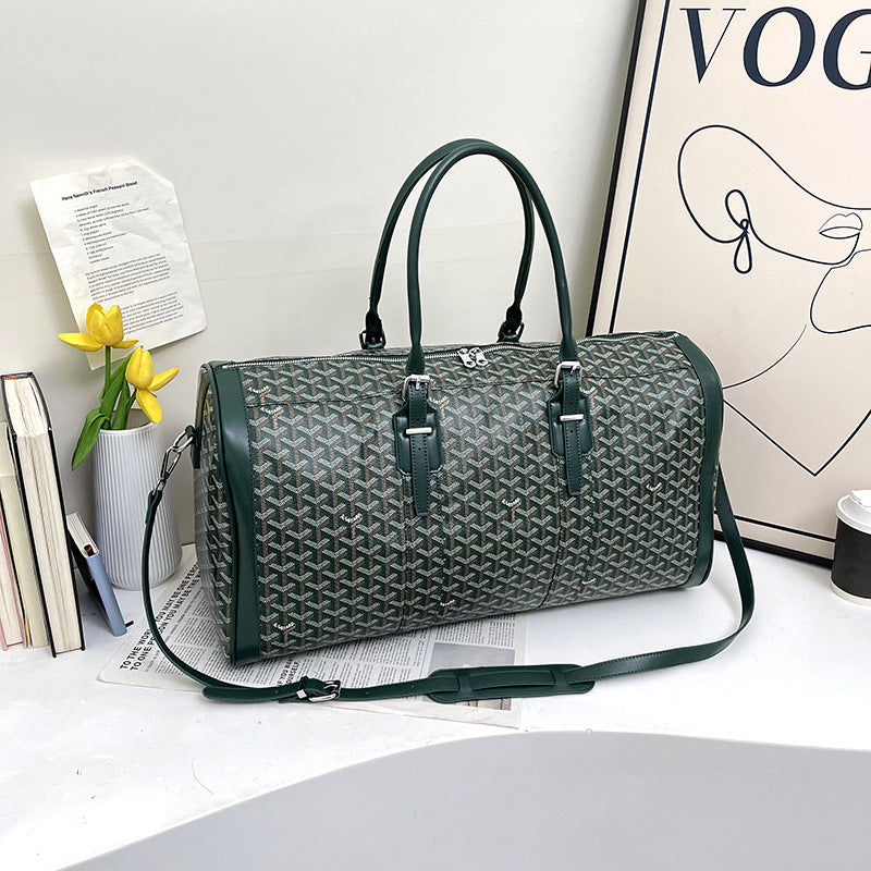Goyard Style Printed Travel Duffle Bag