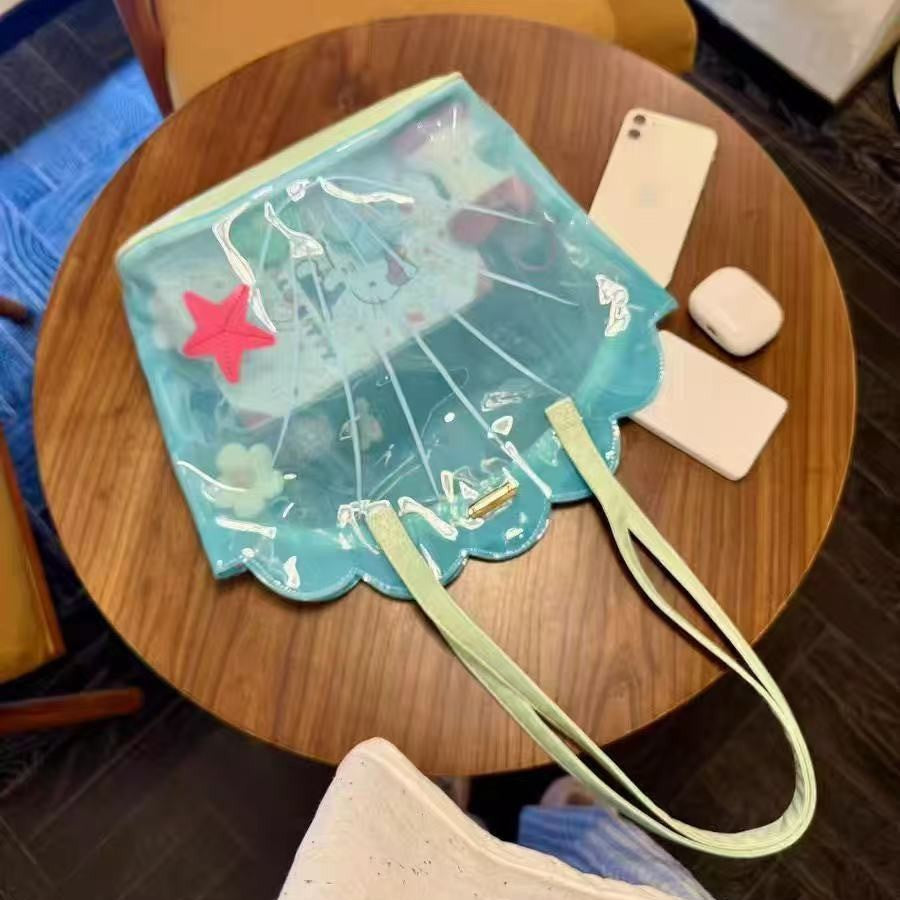 PVC Shell Clear Tote Shoulder Bag